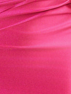 Fuchsiafarbenes Trägerloses Kurzes Satin-Abschlussballkleid