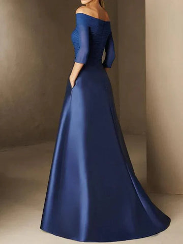 Kleider für die Brautmutter A-Linie Prinzessin Off-The-Shoulder Kurze Ärmel
