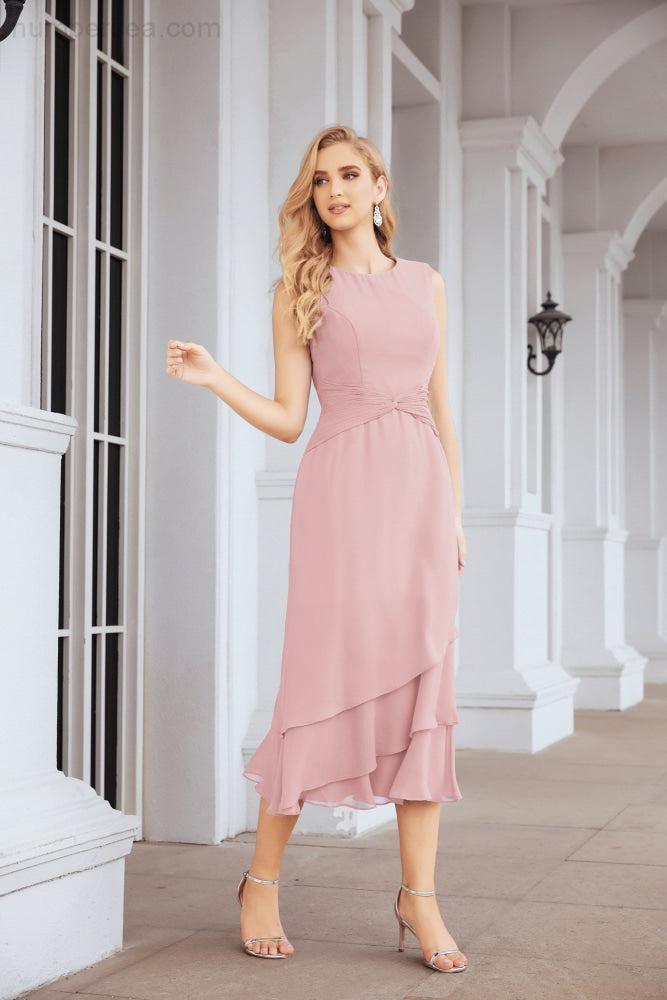 Vestido de festa formal para mãe da noiva, corte A, duas peças, Numbersea 28072 