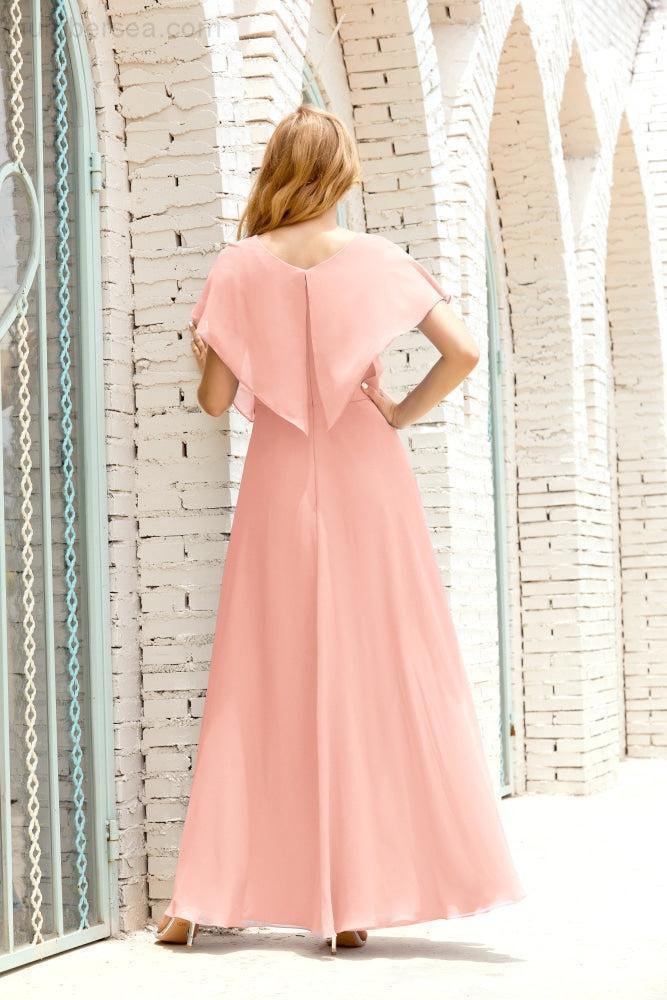 Numbersea  Mother of The Bride Dresses Plus Size V-Neck Floor Length Formal Prom Dress for Wedding Guest 28020