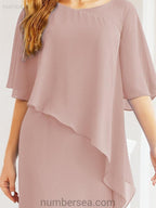 Vestido de festa formal comprido Numbersea com capa e folhos 28026 