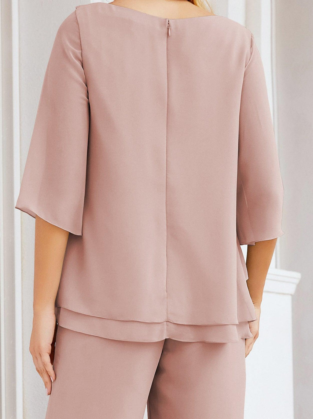 Vestido elegante de 2 peças para mãe da noiva Numbersea, tamanho grande, com folhos, camadas, roupão prateado 28064 