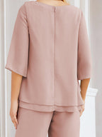 Vestido elegante de 2 peças para mãe da noiva Numbersea, tamanho grande, com folhos, camadas, roupão prateado 28064 