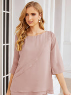 Vestido elegante de 2 peças para mãe da noiva Numbersea, tamanho grande, com folhos, camadas, roupão prateado 28064 