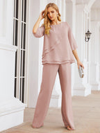 Vestido elegante de 2 peças para mãe da noiva Numbersea, tamanho grande, com folhos, camadas, roupão prateado 28064 