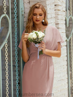 Vestidos de Baile de Regreso a Casa Sin Mangas Largo a la Rodilla Modelo 28021