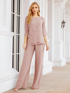 Vestido elegante de 2 peças para mãe da noiva Numbersea, tamanho grande, com folhos, camadas, roupão prateado 28064 