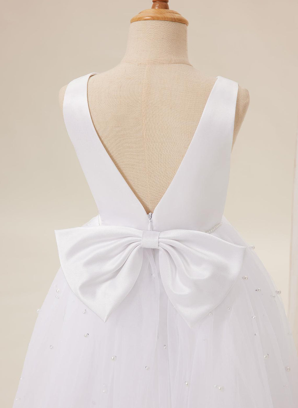 Elegant Princess Ball Gown Satin & Tulle Flower Girl Dress