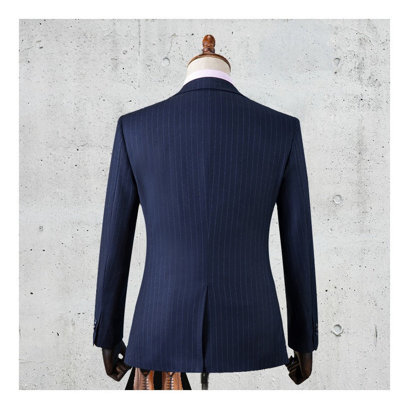 Striped suit men's suit business formal groomsman's suit wedding suit groom's suit jacket men's short drama suit