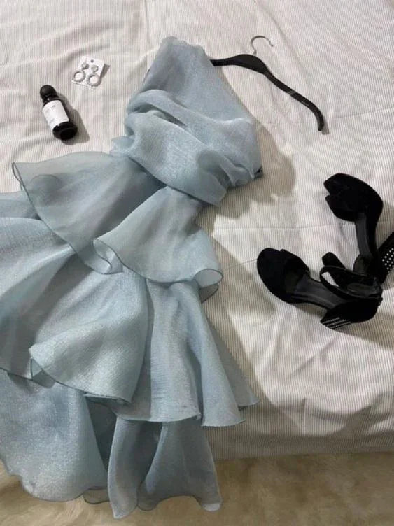 Blaues kurzes Partykleid Homecoming Kleid Y1258