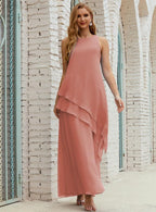 Vestidos longos de chiffon plus size para mãe da noiva, vestido formal de madrinha de casamento, 28019 