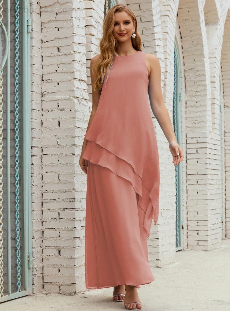 Vestidos longos de chiffon plus size para mãe da noiva, vestido formal de madrinha de casamento, 28019 