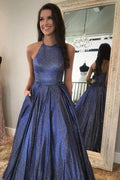 Robe de bal longue à col bénitier en ligne A pailletée Jolie robe de soirée PSK371