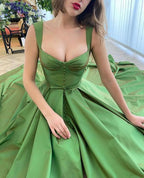 A-line Sweetheart Green Prom Dress Evening Dress With Pockets PSK251