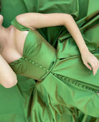 A-line Sweetheart Green Prom Dress Evening Dress With Pockets PSK251