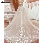 Lakshmigown Lace Appliques Sweetheart Glitter A Line Boho Wedding Dress Robe Femm Civil Beach Wedding Bridal Gowns Customized