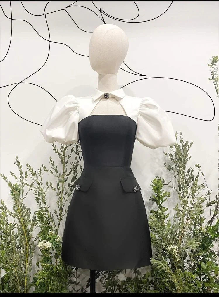 Neuankömmling A-Linie Heimkehrballkleid Puffärmel Abschlussballkleid Y2551
