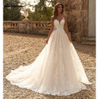 Lakshmigown A-line Flowers Appliques Wedding Dress 2027 Garden Spaghetti Strap Bridal Gowns Sweetheart Wedding Gown Customized