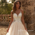 Lakshmigown A-line Flowers Appliques Wedding Dress 2027 Garden Spaghetti Strap Bridal Gowns Sweetheart Wedding Gown Customized