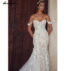 Lakshmigown Mermaid Vintage Wedding Dresses 2024 Sweetheart Off The Shoulder Vestido De Novia Appliques 3D Flowers Robe De Marie