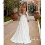 Lakshmigown Spaghetti Strap Chiffon Wedding Dresses for Bride A Line Boho Beach Bridal Dresses with Puff Sleeves Customized