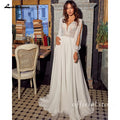 Lakshmigown Civil Chiffon Beach Wedding Dresses Wedding Dresses 2026 Long Sleeves Sexy Boho Bridal Gown Lace  Customized