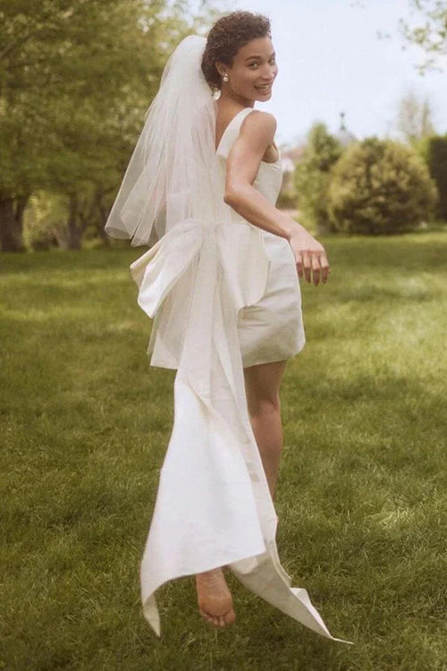 Robe de mariée bohème satinée NumberSea pour femme Vestito Donna 2025 en dentelle à paillettes vintage avec nœud pour jardin ou plage