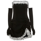 Unregelmäßiges trägerloses Homecoming-Kleid Sexy Cocktailkleid Y5941