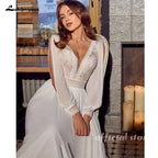 Lakshmigown Civil Chiffon Beach Wedding Dresses Wedding Dresses 2026 Long Sleeves Sexy Boho Bridal Gown Lace  Customized