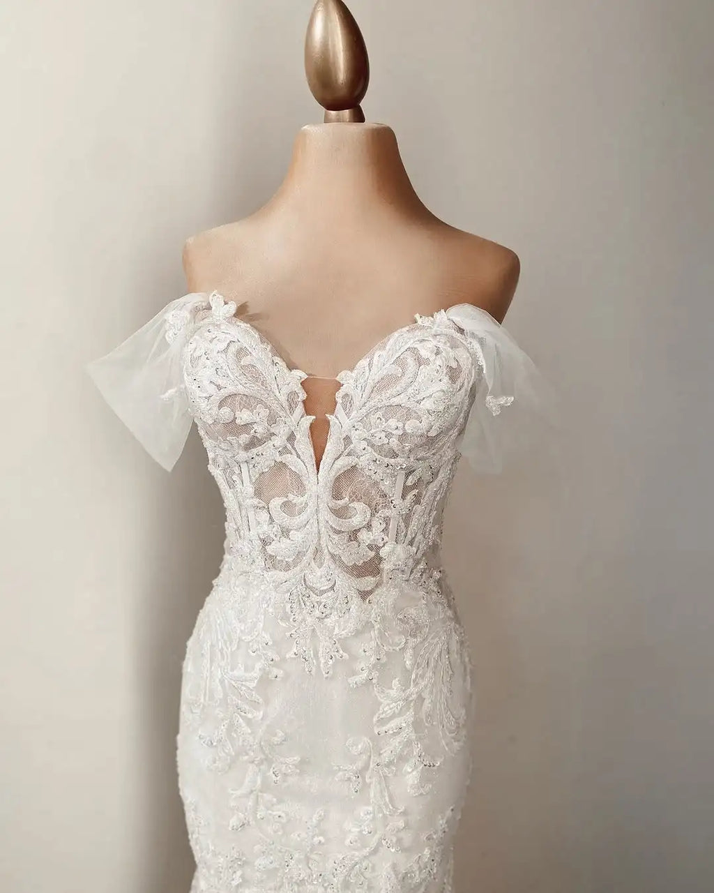 Lakshmigown Lace Mermaid Wedding Dress 2025 Sweetheart Off The Shoulder Appliques Bridal Gown Floor Length Customized