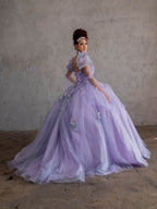 Vestido de baile sem alças com mangas abalonadas da Calla SCL30009