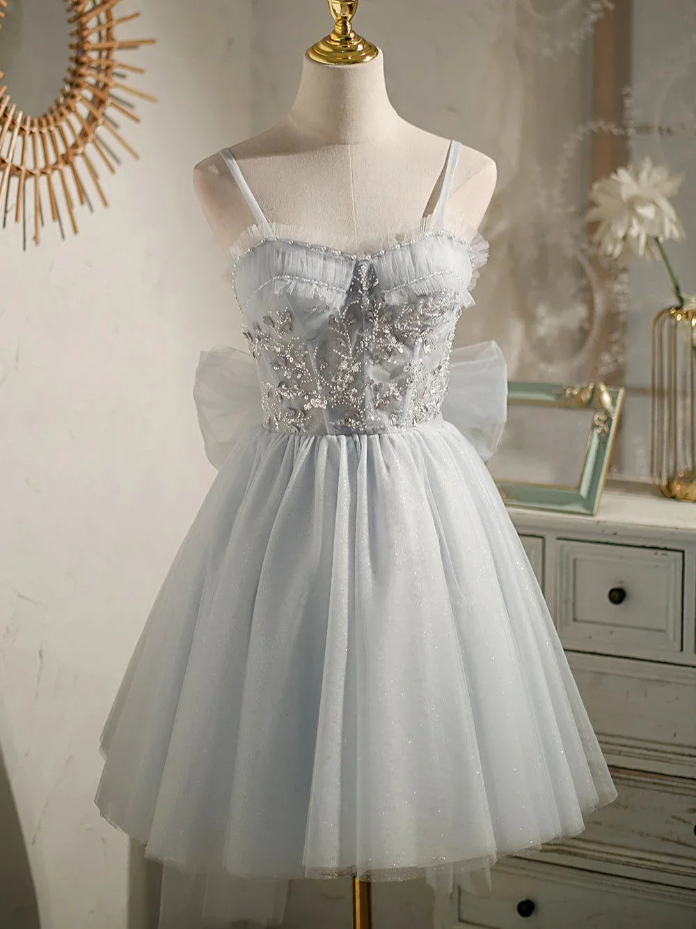Schicke ärmellose Pailletten-Lace-Up-Kurzabendkleider für den Homecoming-Ball
