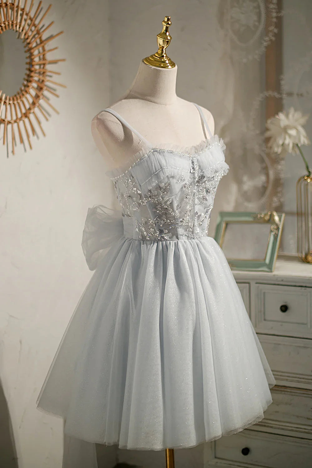 Schicke ärmellose Pailletten-Lace-Up-Kurzabendkleider für den Homecoming-Ball