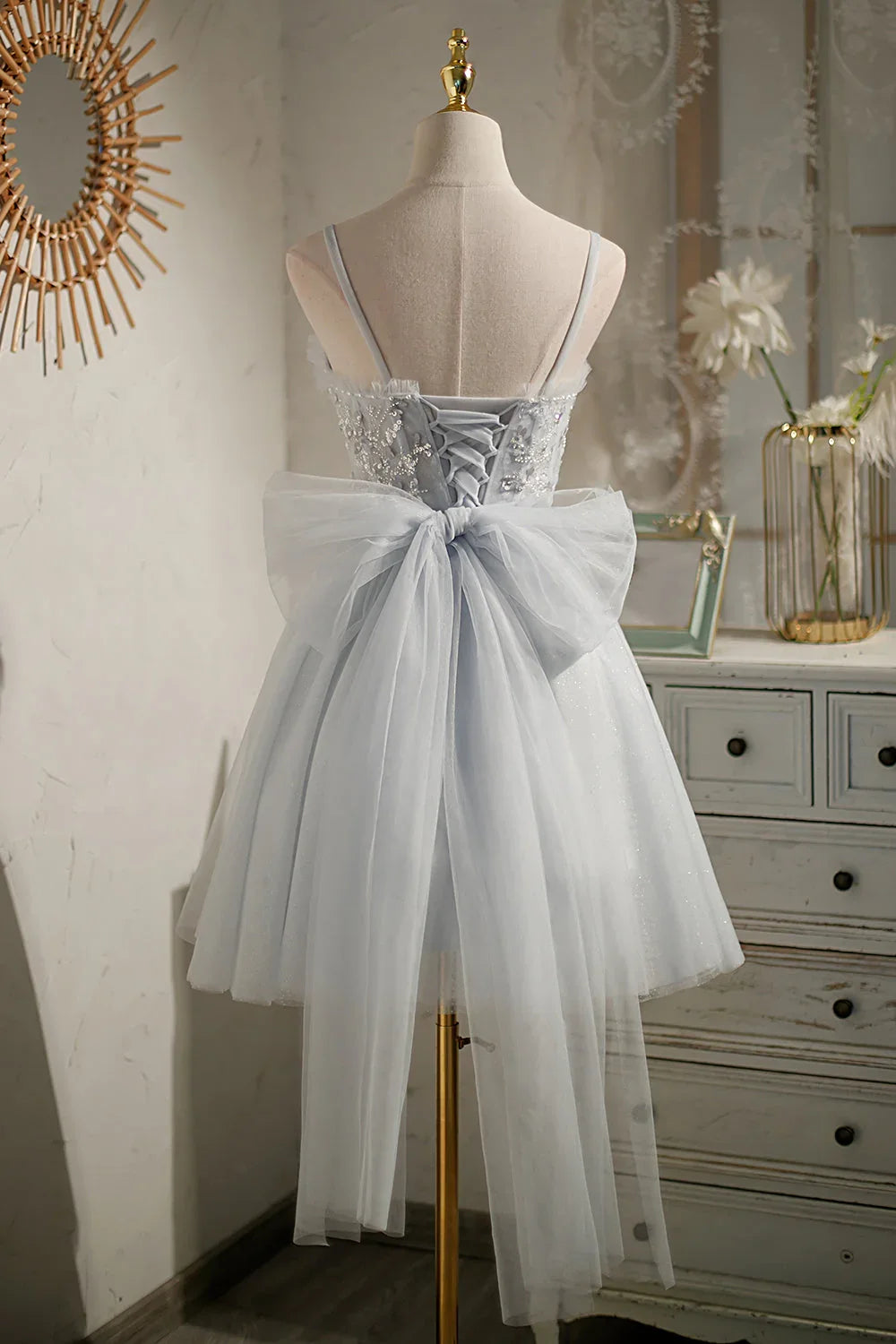Schicke ärmellose Pailletten-Lace-Up-Kurzabendkleider für den Homecoming-Ball