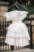 Robe courte blanche pour fête Robe de bal des finissants Y1997