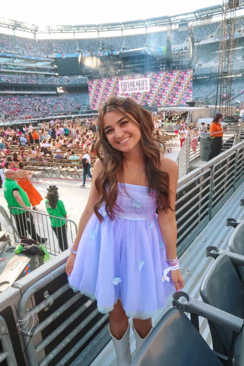 Vestido Lindo Sin Tirantes en Línea A de Tul para el Baile de Bienvenida Vestido de Fiesta Y2481