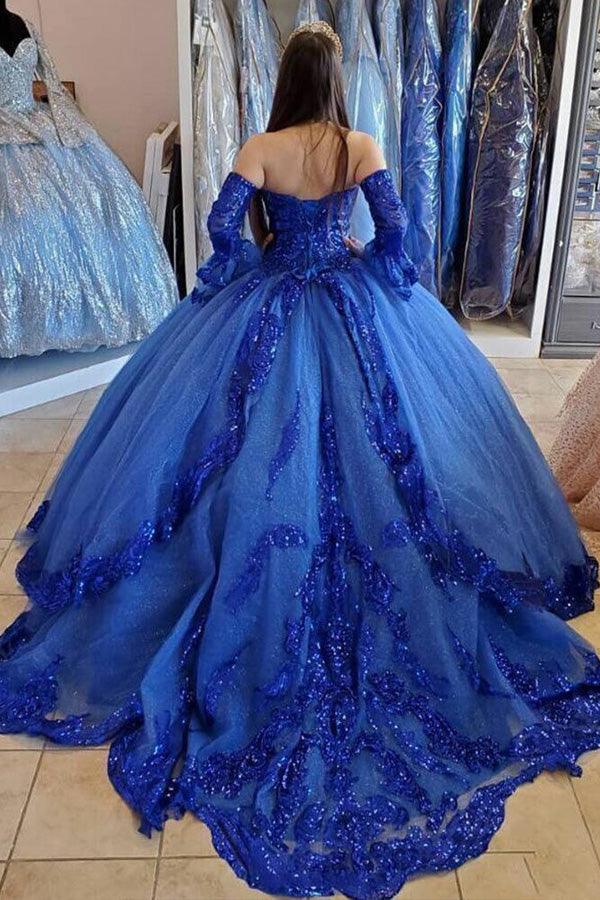 Vestidos de baile com mangas compridas destacáveis, vestidos de quinceanera, vestidos de noiva PSK308