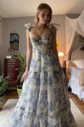 Wunderschönes, ärmelloses, langes Ballkleid mit A-Linie und Spaghettiträgern, PSK420