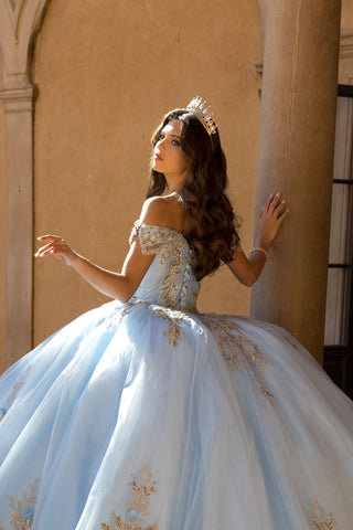 Schulterfreies Ballkleid von Petite Adele PQ1068