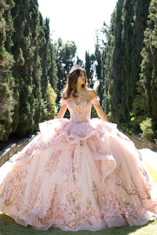 Schulterfreies Korsett-Ballkleid von Petite Adele PQ1074