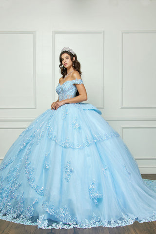 Schulterfreies Korsett-Ballkleid von Petite Adele PQ1060