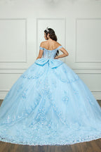 Off Shoulder Corset Ball Gown by Petite Adele PQ1060