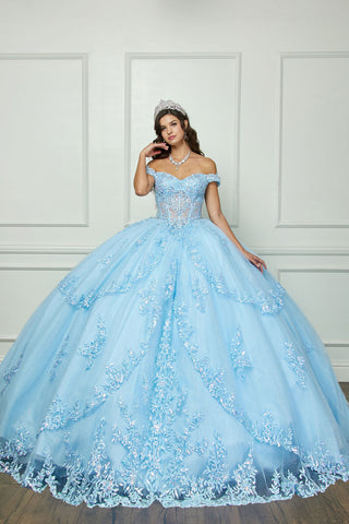 Schulterfreies Korsett-Ballkleid von Petite Adele PQ1060