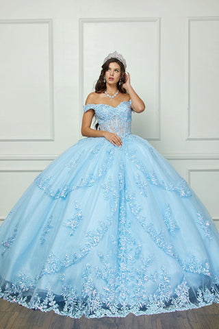 Schulterfreies Korsett-Ballkleid von Petite Adele PQ1060