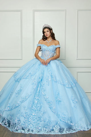 Schulterfreies Korsett-Ballkleid von Petite Adele PQ1060
