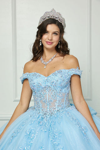 Schulterfreies Korsett-Ballkleid von Petite Adele PQ1060