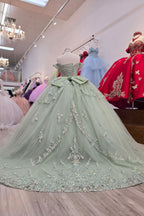 Off Shoulder Corset Ball Gown by Petite Adele PQ1060