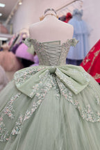 Off Shoulder Corset Ball Gown by Petite Adele PQ1060