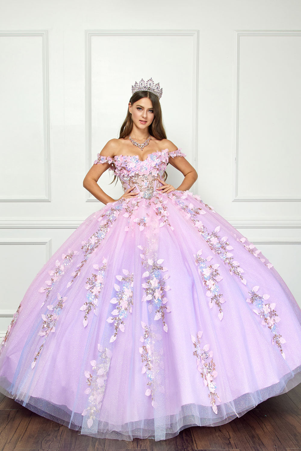 Ombre Off Shoulder Ball Gown by Petite Adele PQ1066