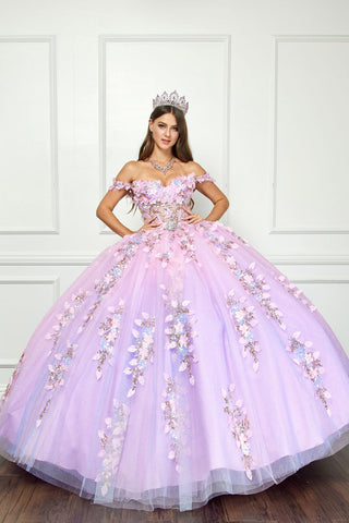 Ombre Off Shoulder Ballkleid von Petite Adele PQ1066